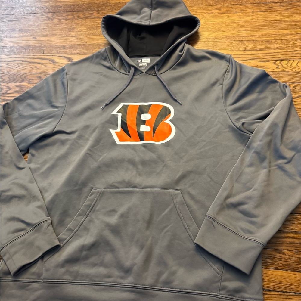 #529 CINCINNATI BENGALS NFL (TX-3 WARM) Gray  Hoodie with BENGALS LOGO on front - Picture 8 of 12